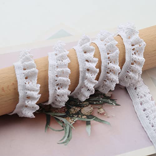 ToBeIT Vintage spitzenband aus Baumwolle- spitzenband Dekoband Zierband Spitzenstoff Spitzenborte für Nähen Handwerk Hochzeit Deko Scrapbooking Geschenkbox (weiss/10meter) von ToBeIT