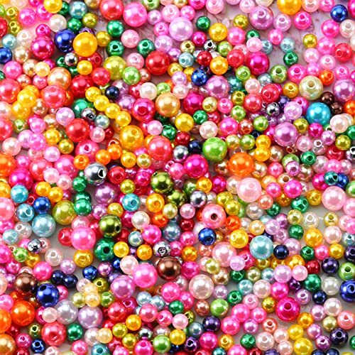 ToBeIT perlen zum auffädeln ca.3500pcs bunt kunstperlen bastelnperlen f. Schmuckherstellung DIY Halsketten Armband (5/6/8mm) von ToBeIT