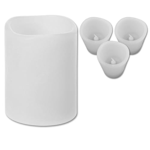 LED Echtwachs-Kerzen in Weiß Timer 4er-Set Kerzen - Ø 5 x 6,5 cm LED Echtwachs-Kerzen in Weiß Timer 4er-Set Kerzen - Ø 5 x 6,5 cm von ToCi