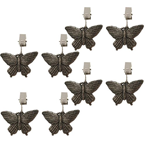 ToCi 8er Set Tischtuchbeschwerer Schmetterling, Silber, Metall, 6,5 x 5,5 cm Tischtuchgewichte von ToCi