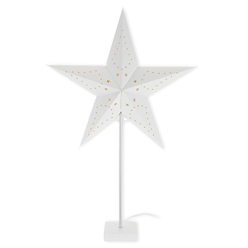 ToCi Stern-Leuchte Papierstern Leuchtstern Weihnachtsstern auf Fuß | 70 x 45 cm Tischleuchte | Standleuchte Weihnachten | Metall von ToCi