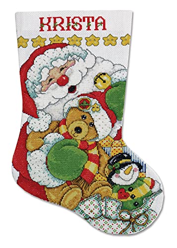 Kreuzstich Stickpackung Weihnachtsstrumpf Santa, Zählmuster Kreuzstich Stickpackung Weihnachtsstrumpf Santa, Zählmuster von Tobin