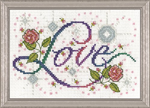 Tobin Design Works Kreuzstichvorlage für Bild, Love, Weiß, 14 Count Aida Cross Stitch, Mehrfarbig, Farbe von Tobin