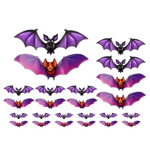 3D Bat Design LED Dekoration | 3D Halloween Fledermäuse Aufkleber Wanddekoration | 24 Stücke Leuchten leuchtende Fledermausgruppe Klammern Dekorationen für Home Bar Halloween Party im Freien 3D Bat Design LED Dekoration | 3D Halloween Fledermäuse Aufkleber Wanddekoration | 24 Stücke Leuchten leuchtende Fledermausgruppe Klammern Dekorationen für Home Bar Halloween Party im Freien von TocaFeank