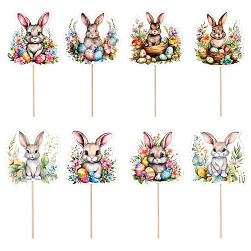Osterkuchendekorationen | 8 Stück Hasenkuchen -Top | Ostercupcake Topper | Aquarellblumen Frohe Osterhase Cupcake -Picks für Ostersaisonabende Frühlingsparty Osterkuchendekorationen | 8 Stück Hasenkuchen -Top | Ostercupcake Topper | Aquarellblumen Frohe Osterhase Cupcake -Picks für Ostersaisonabende Frühlingsparty von TocaFeank