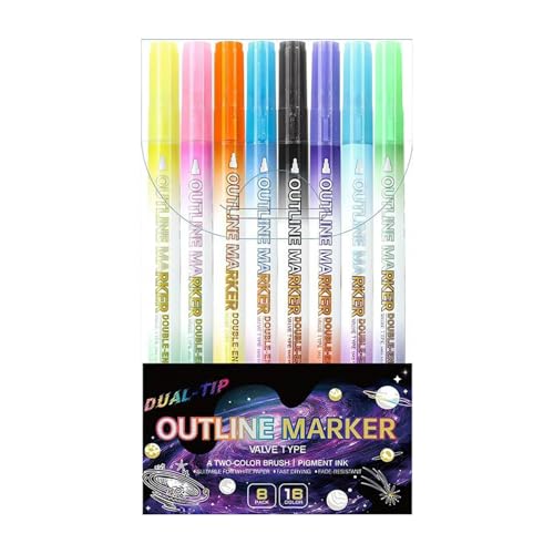 TocaFeank Umrissmarker | 8 Stifte Zeichenmarker,Doppelseitige Marker Zum Dokumentemarkieren Bastelprojekte Kalenderplanung Geburtstagskarten TocaFeank Umrissmarker | 8 Stifte Zeichenmarker,Doppelseitige Marker Zum Dokumentemarkieren Bastelprojekte Kalenderplanung Geburtstagskarten von TocaFeank
