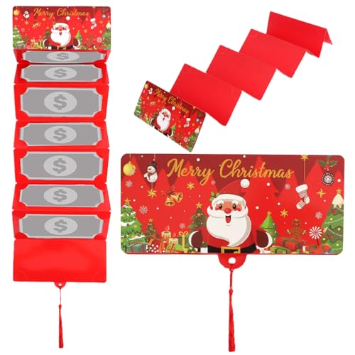 Weihnachtskassenumschläge | Weihnachtsgeld- oder Geschenkkartenhalter mit 10 Slots | Überraschung CASH-Umschlag mit Quasten | C-Hristmas Monchristmas Geld Inhaber für die Santa Cash-Lieferungen von TocaFeank