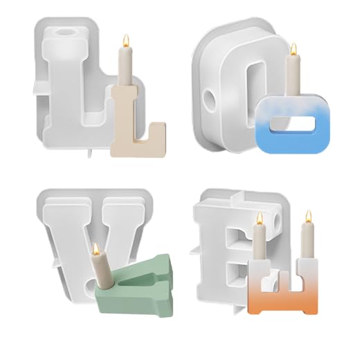 4 Stück L/O/V/E Brief Silikonform Kerzenhalter, Silikonformen Gießformen für Weihnachten/Valentinstag, DIY Kerzen Formen Silikon, Silikonform Haus für Harz, Gips, Zementbeton, Epoxidharz, Beton 4 Stück L/O/V/E Brief Silikonform Kerzenhalter, Silikonformen Gießformen für Weihnachten/Valentinstag, DIY Kerzen Formen Silikon, Silikonform Haus für Harz, Gips, Zementbeton, Epoxidharz, Beton von Toctax