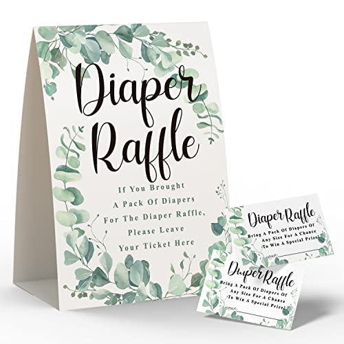 Toctose022 Windel-Tickets für Babyparty, Einladungen für Babypartys, mit Windel-Raffle-Karten – geschlechtsneutrale Babytickets (1 Schild mit 50 Tombola-Tickets) von Toctose