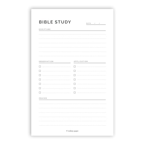 Todaisy Paper Bible Study Notepad 5.5 x 8.5 Tear Away Notepad, SOAP Bible Study Template, SOAP Method Bible Verse Mapping, Bible Study Journal Guide, Religious Teaching Tool. 50 tear off sheets Todaisy Paper Bible Study Notepad 5.5 x 8.5 Tear Away Notepad, SOAP Bible Study Template, SOAP Method Bible Verse Mapping, Bible Study Journal Guide, Religious Teaching Tool. 50 tear off sheets von Todaisy Paper