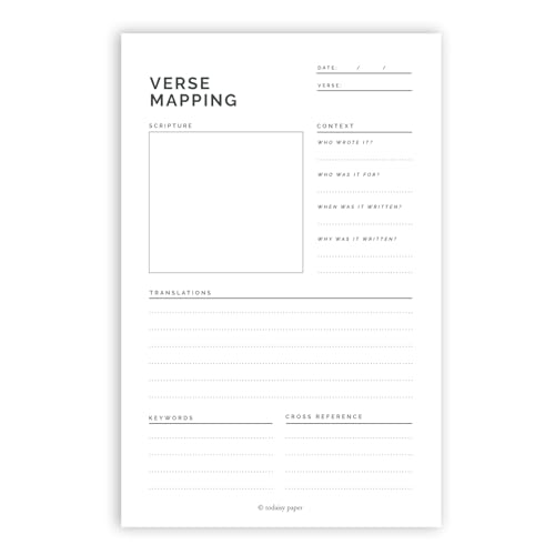 Todaisy Paper Verse Mapping Notepad 5.5 x 8.5 Tear Away Notepad for Bible and Scripture Study. Christian/Religious study guide for Teaching and Learning. 50 tear off sheets Todaisy Paper Verse Mapping Notepad 5.5 x 8.5 Tear Away Notepad for Bible and Scripture Study. Christian/Religious study guide for Teaching and Learning. 50 tear off sheets von Todaisy Paper