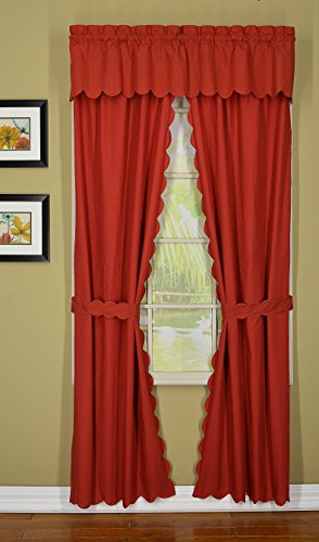 Today's Curtain Orleans Vorhang mit Raffhaltern, 160 cm, Ziegelrot, Baumwollmischung, 60 in x 63 in (W x L)/Tb von Today's Curtain