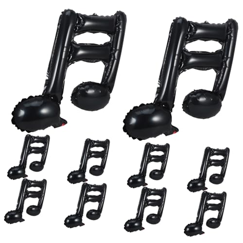 10Stücke Musiknoten Luftballons aus Aluminiumfolie Dekorative Ballons für Konzerte Barpartys und Feiern Stilvolle Notenform für Festliche Anlässe von Toddmomy