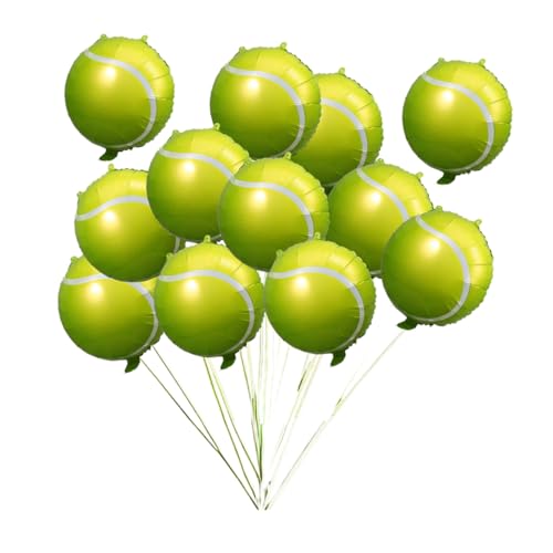 12Stücke Luftballons Sportliche Geburtstagsdeko für Tennis Partys Langlebige Folienballons mit Aufhängelöchern Mitbringsel für Kinderfeste von Toddmomy