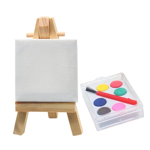 1Satz Mini Staffelei für Mini Häuser Teiliges Deko mit Malbrett und Kunstwerkzeug für Kreative und Tischdeko von Toddmomy