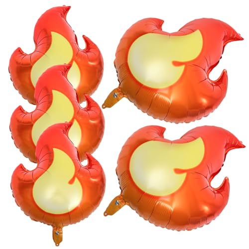 5Stücke Flammenballons für Feuerwehrmann Mottopartys Aluminiumfolie Luftballons für Geburtstagsdeko und Feierlichkeiten Langlebig und Auslaufsicher für Innen von Toddmomy