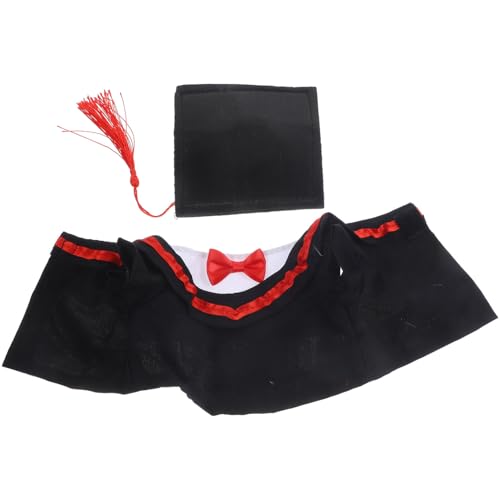 Toddmomy 1 Satz Abschlussanzugsspielzeug Kind Mini-Mütze und Kleid Puppe Kleidung Zubehör Generation Party Dekoration der Abschlusssaison Graduierung kostüm Stoff von Toddmomy