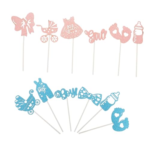 Toddmomy 1 Set Gender Reveal Requisiten Mädchen Babyparty Dekorationen Gender Reveal Party Kuchendekoration Gender Reveal Cupcake Toppers Babyparty Cupcake Toppers Mädchen Cupcake Toppers von Toddmomy