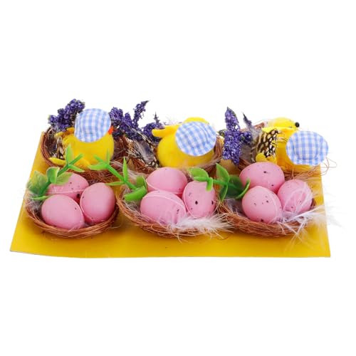 Toddmomy 1 Set Hühnernest Eier Puppeneier Künstliches Nest Osterei Osterdekorationen Für Das Zuhause Ostertisch Ornament Osterkorbfüller DIY Nest Osterdekorationen Für Den von Toddmomy