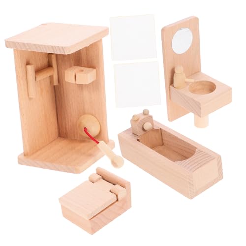 Toddmomy 1 Set Miniatur Badezimmermodell Puppenständer Spielzeughaus Puppenzubehör Puppenhausmöbel Badespielzeug Miniatur Puppenhausbausatz Puppenwagen Puppenhaus Ornamente von Toddmomy
