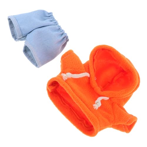 Toddmomy 1 Set Plüschbärenjeans Und Puppe Mit Kapuze Kleidung Süße Bärenpuppen-Kapuze-Jacke Wiederverwendbare Puppenkleidung Für 20 cm Mini-clush-Tiere Gefüllte Bären von Toddmomy