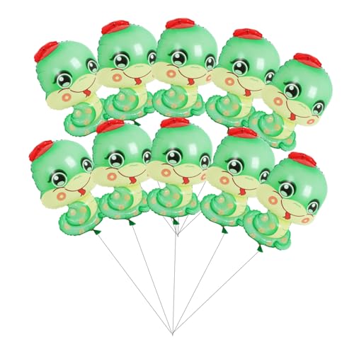 Toddmomy 10 Stück 2025 Ballondekoration Dekorationen Sternzeichen Ballons süße Tierballons Reptil Ballon-Tier- helium luftballons kinderparty Schlangenballons Waldballons Plastik Green von Toddmomy