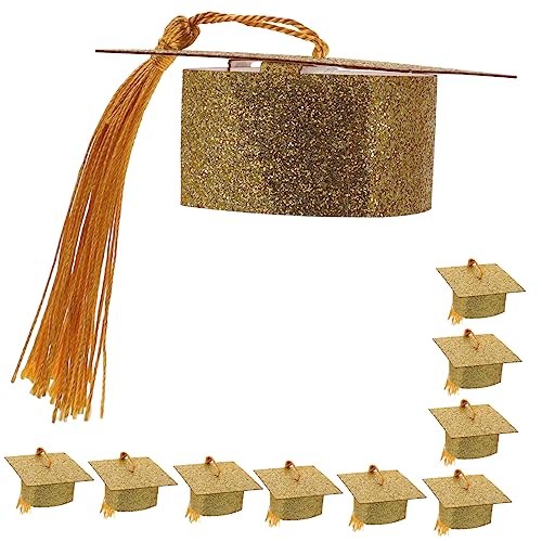 Toddmomy 10 Stück Abschluss Cap Goblet Cover Dekoration für Weingläser und Getränke Goldene Hüte für Abschlussfeiern Charmante Partyaccessoires für Graduierung und Toddmomy 10 Stück Abschluss Cap Goblet Cover Dekoration für Weingläser und Getränke Goldene Hüte für Abschlussfeiern Charmante Partyaccessoires für Graduierung und von Toddmomy