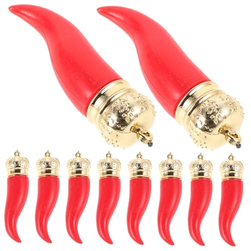 Toddmomy 10 Stück Chili-Pfeffer-Charme pflanzlicher Charme Lebensmittelschmuck künstlicher Pfeffer Pfeffer-Hängedekoration Ohrringe Machen Charms Ohrring-Charms Pfefferanhänger Harz rot von Toddmomy