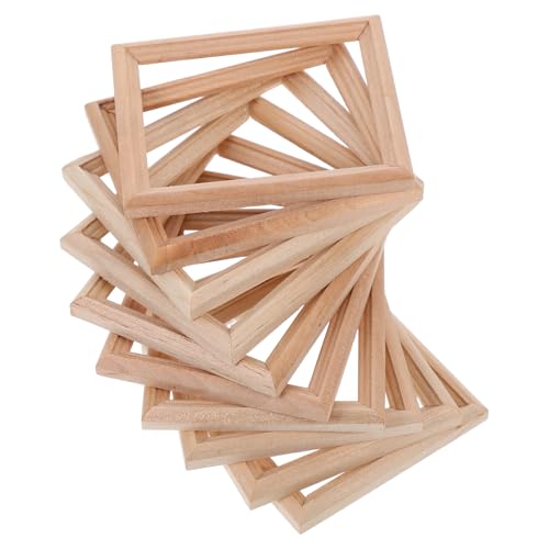 Toddmomy 10 Stück Miniatur Bilderrahmen aus Holz Teiliges Deko für Puppenhäuser Kreative Foto Requisiten für Miniaturlandschaften Lebendige und Elegante Gestaltungselemente von Toddmomy