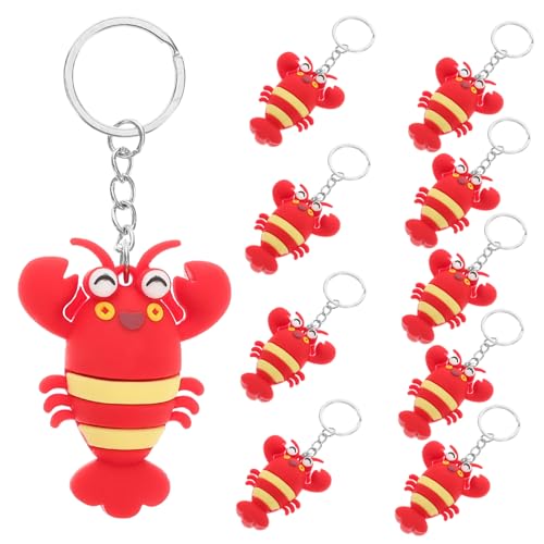 Toddmomy 10 Stück Schlüsselanhänger Hummer-party-zubehör Cartoon -schlüsselbund Metall Rot Toddmomy 10 Stück Schlüsselanhänger Hummer-party-zubehör Cartoon -schlüsselbund Metall Rot von Toddmomy