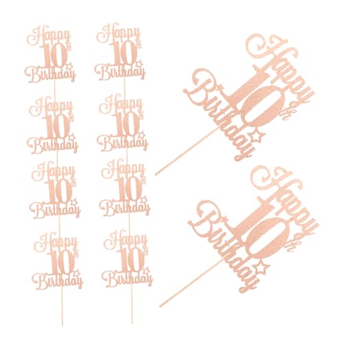 Toddmomy 10 Stück Teiliges Glitter Geburtstag Cupcake Topper Glitzernde Zahlenpick für Mädchen Partydekoration Leichte Dessert Picks für Kuchen Jubiläum Festliche Geburtstagsfeier Rosa von Toddmomy