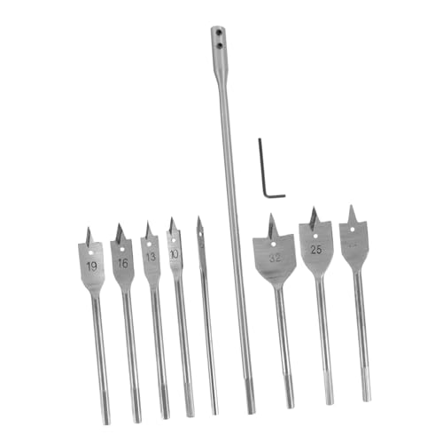 Toddmomy 10 Stück Teiliges Holzbohrer Hochkohlenstoffreichem Stahl Klingen design Spatenförmige Flachfräsbohrer für Präzises Bohren bei Holzbearbeitung Kompatibel mit Elektro von Toddmomy