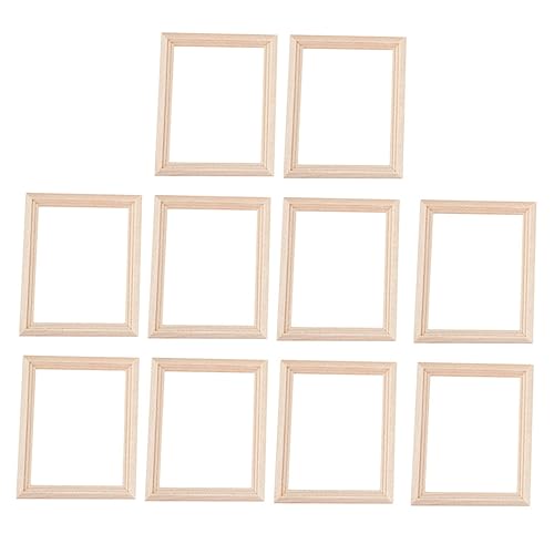 Toddmomy 10 Stück Teiliges Mini Holz Bilderrahmen Modell Natürliche Dekorative DIY Wandkunst und Puppenhaus Zubehör Detailreiche Miniatur für Kreative Gestaltung von Toddmomy