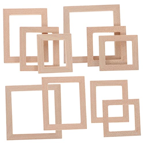 Toddmomy 10 Stück Teiliges Mini Holz Fotorahmen Unbemalt Kleine Bilderrahmen für Puppenhaus Dekoration Natürliche Farben Stabile Verarbeitung für Miniatur Wohnkultur und Bastelprojekte von Toddmomy
