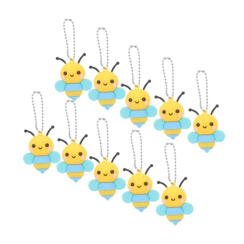 Toddmomy 10 Stück Teiliges PVC Bienen Schlüsselanhänger Niedliche Biene Anhänger für DIY Schlüsselketten Taschen und Rucksackdekor Langlebige Bunte Bienenanhänger Perfektes für Mädchen und von Toddmomy