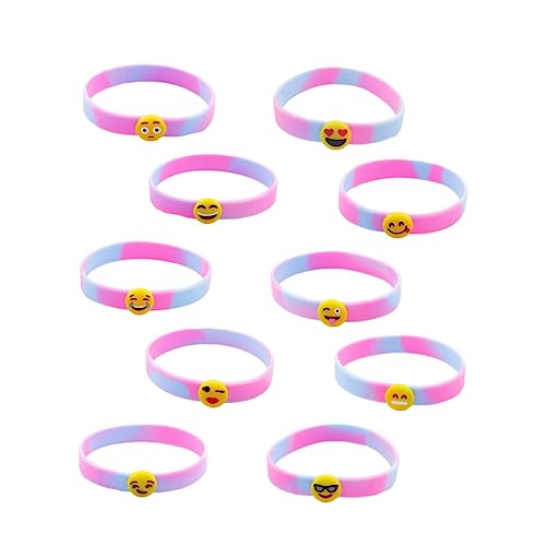 Toddmomy 10 Stück Teiliges Silikon Armband für Gesichtsausdruck Handgelenk Zubehör für Partys Geburtstagsfeiern und Zufällige von Toddmomy