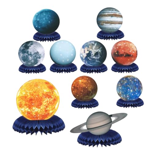 Toddmomy 10 Stück Teiliges Sonnensystem Waben Dekorationsset für Geburtstagsfeiern Planet Themen Tischdeko für Partys Neujahr und Jubiläen mit Praktischem Fotozubehör Toddmomy 10 Stück Teiliges Sonnensystem Waben Dekorationsset für Geburtstagsfeiern Planet Themen Tischdeko für Partys Neujahr und Jubiläen mit Praktischem Fotozubehör von Toddmomy