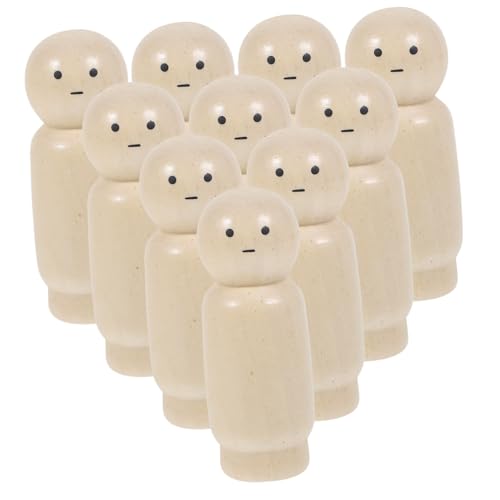 Toddmomy 10 Stück Teiliges Unbemalte Holz peg dolls DIY Bastelset Holzfiguren für Bemalen und Dekorieren Natürliche Holzfarbe Kreative für Mädchen Toddmomy 10 Stück Teiliges Unbemalte Holz peg dolls DIY Bastelset Holzfiguren für Bemalen und Dekorieren Natürliche Holzfarbe Kreative für Mädchen von Toddmomy