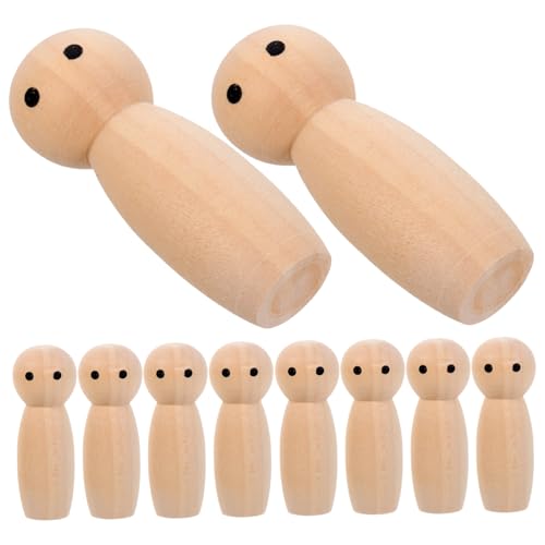 Toddmomy 10 Stück Teiliges Unbemalter Holzfiguren DIY Holzsteckpuppen für Kreatives Basteln Geeignet für Heimdekoration Original Holzfarbe Toddmomy 10 Stück Teiliges Unbemalter Holzfiguren DIY Holzsteckpuppen für Kreatives Basteln Geeignet für Heimdekoration Original Holzfarbe von Toddmomy