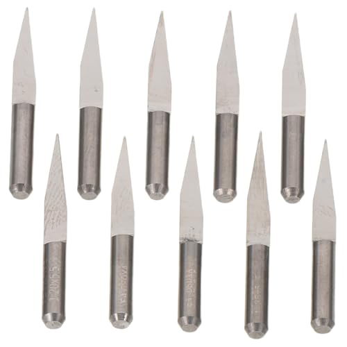 Toddmomy 10 Stück Teiliges V-nut Cnc-fräser-set aus Wolframstahl Präziser Flacher Endfräser für Holzgravur Verschleißfestes Hitzebeständiges Fräswerkzeug für Präzises Schnitzen und von Toddmomy