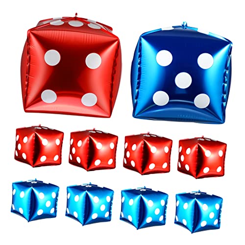 Toddmomy 10 Stück Würfel Folienballons Quadratförmige Luftballons für Geburtstagsfeiern Themen Party Deko Rot Blau Foto Requisiten und Einfache Wanddekoration von Toddmomy