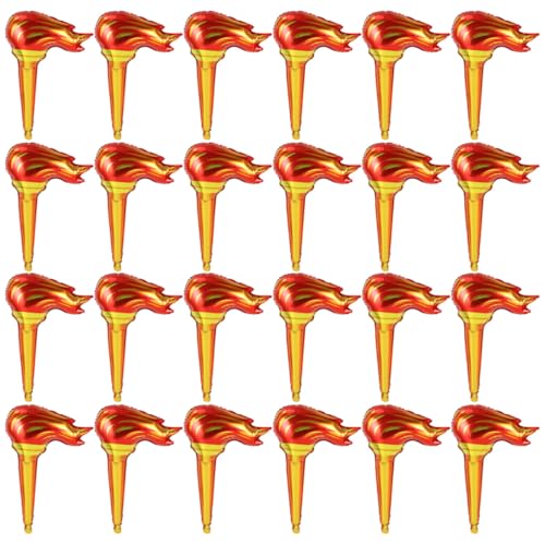 Toddmomy 100 Stück Aufblasbare Falsche Feuerfackel Cheer Torch Realistische Flammenoptik Party Requisiten für Sportwettkämpfe Mittelalter Cosplay Outdoor Dekoration von Toddmomy