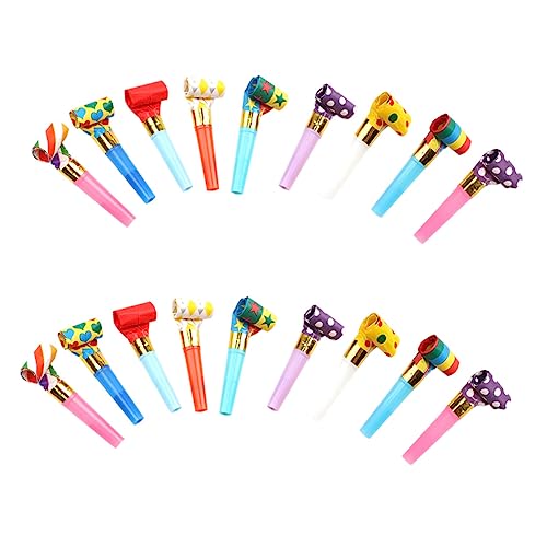 Toddmomy 100 Stück Bunte Pfeifen Karnevalsparty Jubel Requisiten Partyzubehör Jubel Reifen Geburtstagspfeifen Jubelpfeifen Partypfeifen Pfeifenpapier von Toddmomy