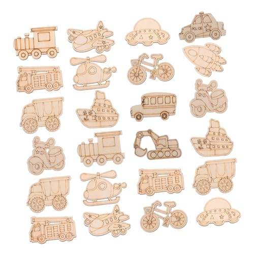 Toddmomy 100 Stück Leere Holzscheiben Zum Thema Transport DIY Unbehandelte Holzausschnitte Für Malen Basteln Und Heimdekoration von Toddmomy