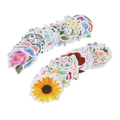 Toddmomy 100 Stück Teiliges Wasserfester Blumenaufkleber Selbstklebende Blumen Sticker für Laptop Koffer Handy Scrapbooking Wiederverwendbar Vielseitig für DIY dekorationen und von Toddmomy