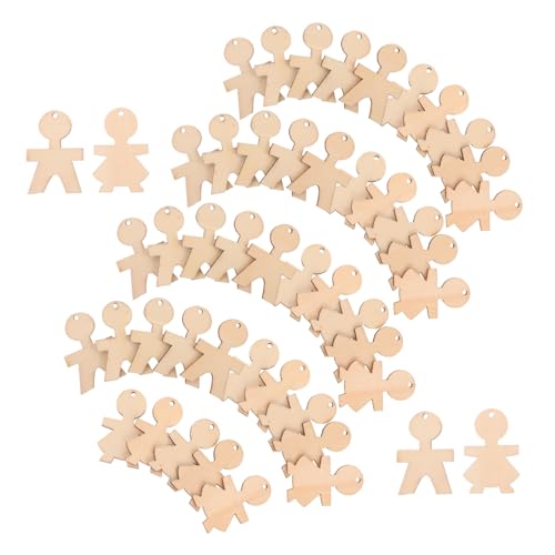 Toddmomy 100 Stück Unfertige Holzfiguren Boy Girl Formen Aus Robustem Holz Für DIY Bastelprojekte Kreative Dekoration Malen Back To School Zubehör von Toddmomy