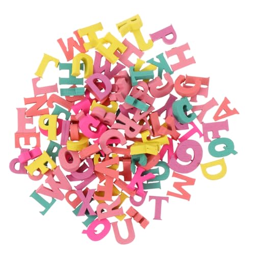 Toddmomy 100Stücke Holzchips für DIY Schmuck Handgefertigte Holzstücke Umweltfreundliches Bastelmaterial für Kreative Projekte und Dekorationen Buchstabenform von Toddmomy