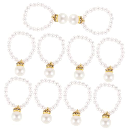 Toddmomy 10Stücke DIY Halskette mit Kleinen Gelben Kunstperlen Anhänger für Puppen Trendiges Puppenzubehör Langlebige Mini Kette für Partys von Toddmomy