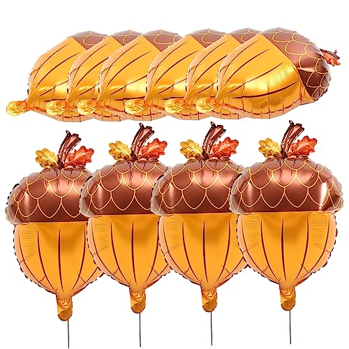 Toddmomy 10Stücke Dekorative Kiefernkegel Folienballons Herbst Luftballons für Festliche Tischdeko und Partydekoration für Erntedankfest und Herbstfeiern von Toddmomy