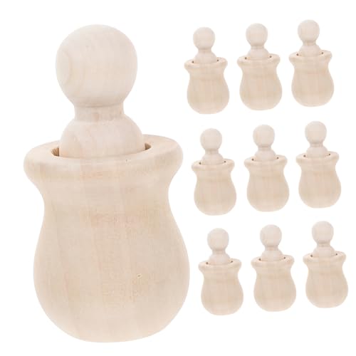 Toddmomy 10Stücke Hölzerne Peg Puppen Unlackierte DIY Bastelarbeiten Leere Holzfiguren zum Anmalen Kreative Bastelideen für Erwachsene für Individuelles Gestalten von Toddmomy
